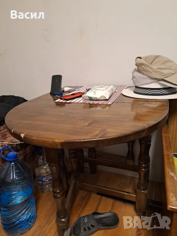 Масивна дървена маса, сгъваема, снимка 3 - Маси - 53667712