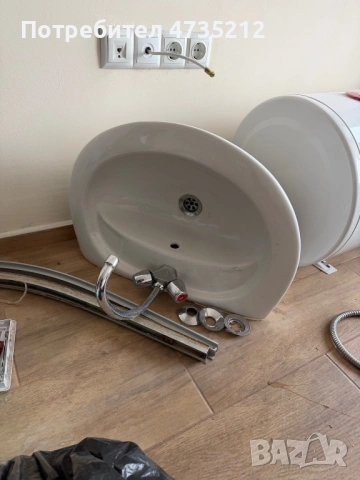 Мивка за баня със смесител, снимка 3 - Мивки - 53705126