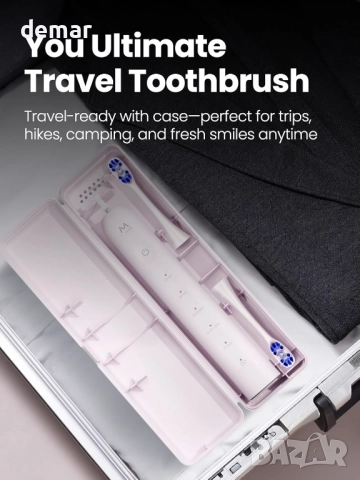 Електрическа четка за зъби Marlincare, IPX8, 48 000 VPM, 5 режима, 4 глави, розова, снимка 9 - Други - 51923839