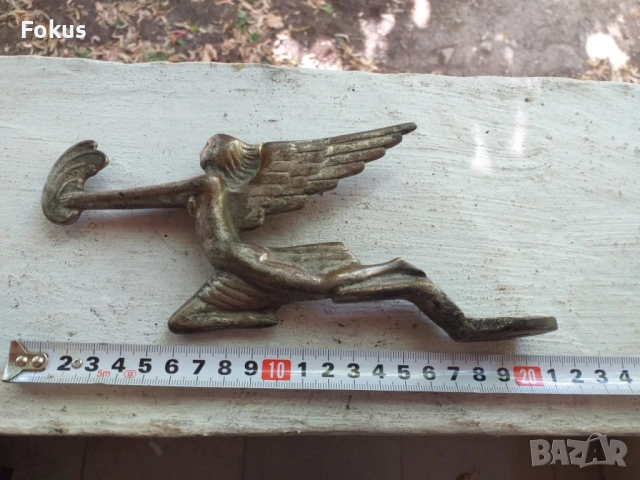 Изключително рядка стара бронзова емблема за стар Понтиак, снимка 5 - Антикварни и старинни предмети - 53461737