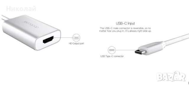 Dodocool USB-C към HD изходен адаптер, снимка 9 - Кабели и адаптери - 45248099