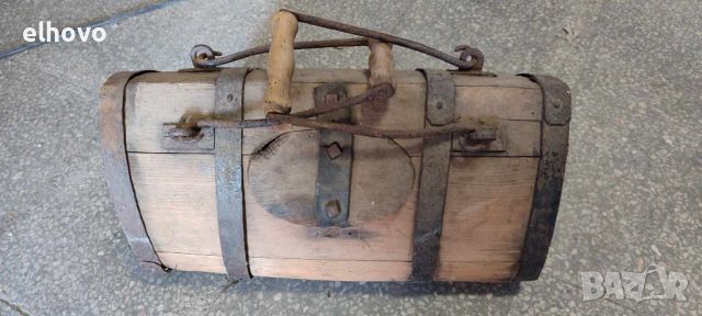 Старо дървено буре с дръжка, бъкел бъчва, снимка 6 - Антикварни и старинни предмети - 45127215