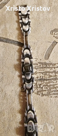 Мъжка сребърна гривна камъни, снимка 2 - Гривни - 53636791