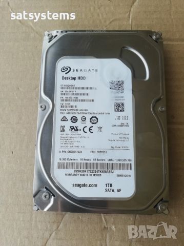 Хард диск Seagate Barracuda Desktop HDD ST1000DM003 1TB SATA 6.0Gb/s, снимка 3 - Твърди дискове - 45212170