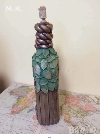 Ръчно декорирана бутилка , снимка 2 - Декорация за дома - 52872180