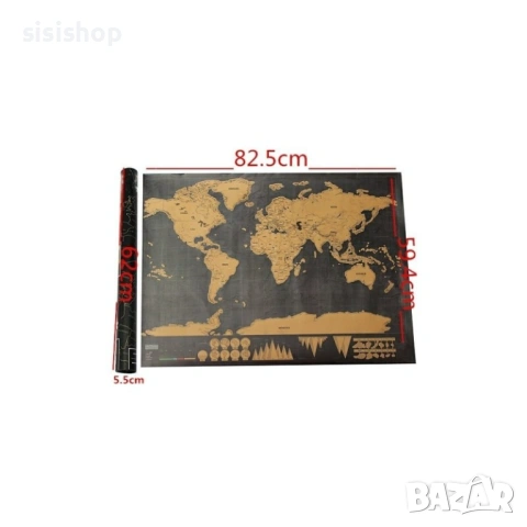 Скреч карта на света Deluxe: Най-добрият подарък за откриватели (XXL размер и детайлен дизайн) 1079, снимка 11 - Карти за игра - 53610801