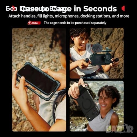 Нов Магнитен калъф SMALLRIG FilMov iPhone 17 Pro за гимбъл DJI Айфон кейс, снимка 6 - Калъфи, кейсове - 53048418