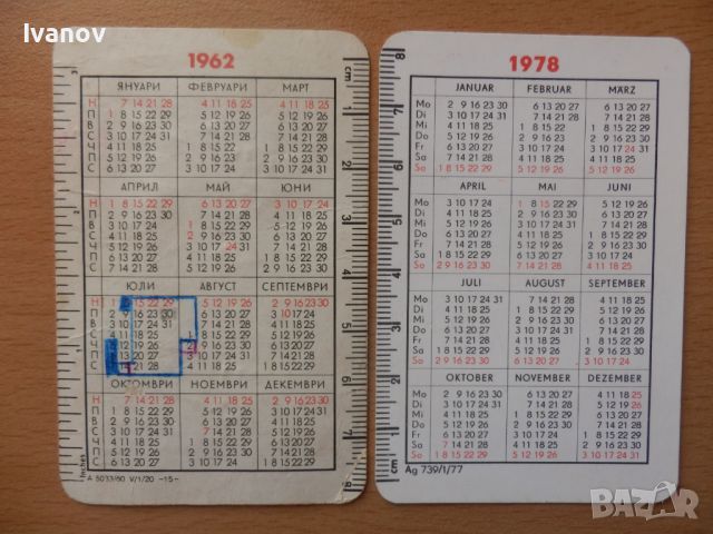 Стари календарчета от ГДР, снимка 2 - Колекции - 42617704
