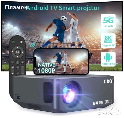 XGODY X1 | Native 1080P Projector 4K проектор, снимка 3 - Плейъри, домашно кино, прожектори - 52027116
