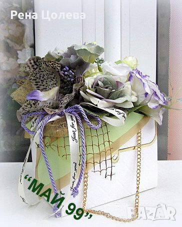 Подаръчна чантичка с цветя, снимка 2 - Подаръци за жени - 45527094