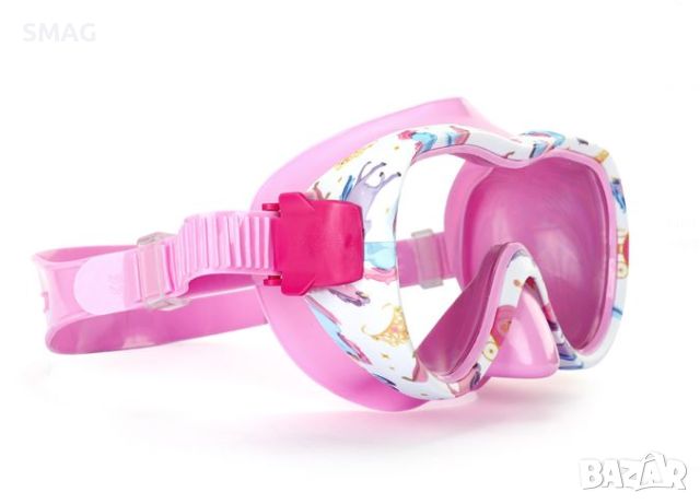 Детска плажна маска за плуване розов бял дизайн еднорози 6-12 години, снимка 2 - Водни спортове - 46281427
