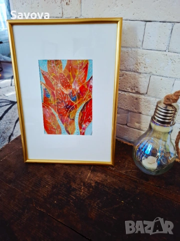 Авторска картина "Оранжево", снимка 2 - Картини - 54264752