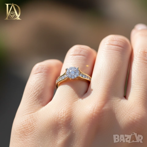 Нов Златен Пръстен с 0.67кт Естествени Брилянти , снимка 3 - Пръстени - 40077109