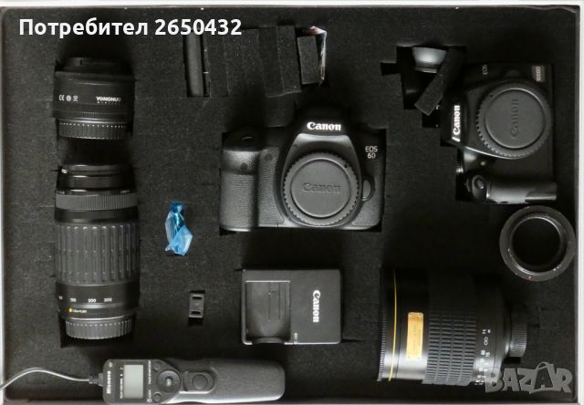 Kомплект за фотография Canon 6D и Canon 1000D с обективи, снимка 1 - Фотоапарати - 42058793