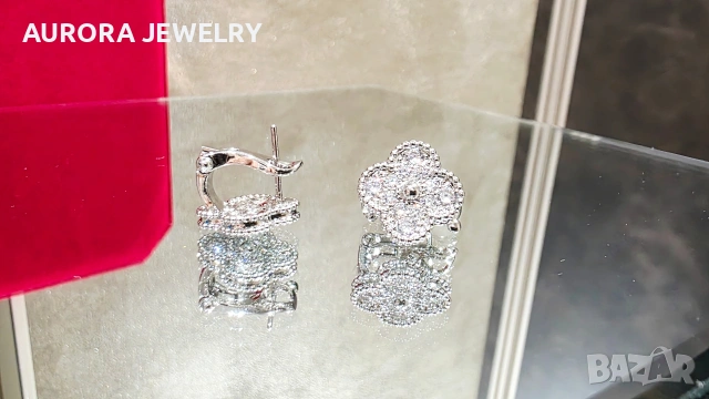 Van Cleef & Arpels VCA Silver Diamond Vintage Alhambra Clips Дамски Обеци, снимка 5 - Обеци - 53890886
