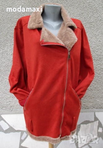 3XL Ново кожухче от велур, снимка 2 - Палта, манта - 53180511