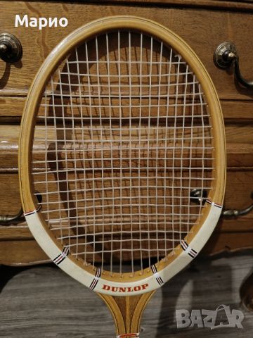 Ретро тенис ракета от дърво с калъф Dunlop, снимка 8 - Колекции - 45150594