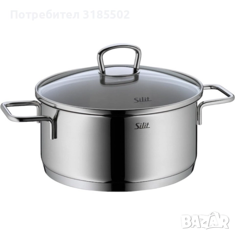 Комплект 3 тенджери Silit Alicante, Стъклени капаци, Сребърен, снимка 5 - Прибори за хранене, готвене и сервиране - 51431884