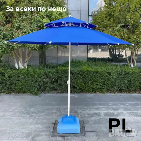 Градински Чадър С UV Защита С Ветроустойчива Клапа И Двоен Покрив – 220/220 см Код P591, снимка 12 - Градински мебели, декорация  - 50426836