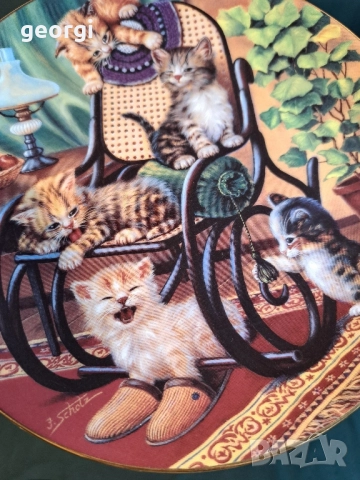 декоративна порцеланова чиния за стена с котки Kahla 27/3, снимка 4 - Декорация за дома - 51638083