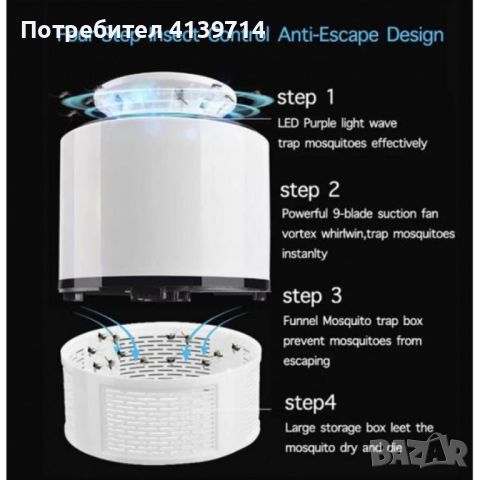 USB ултравиолетова лампа против комари и други насекоми, снимка 1 - Други стоки за дома - 46334992