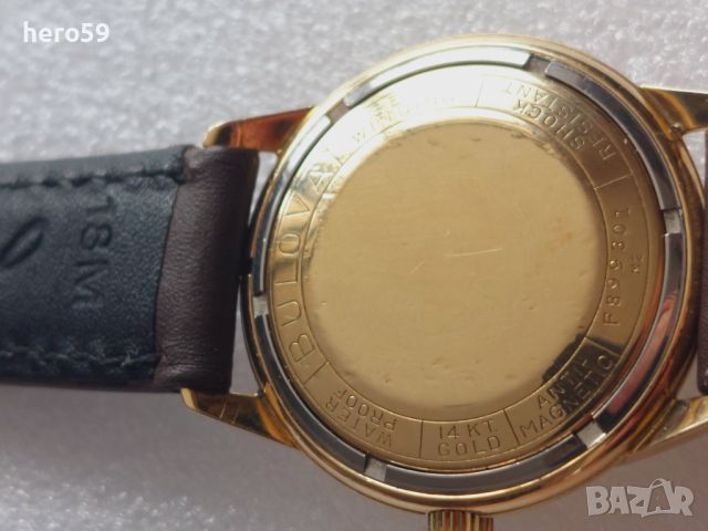 Мъжки златен 14к швейцарски часовник BULOVA, механика автомат 1956г., снимка 12 - Мъжки - 46671087