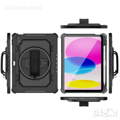 Калъф и Протектор за Apple iPad (2025) / 10.9 (2022) със Стойка, Ръчна Дръжка и Слот за Писалка | Уд, снимка 12 - Калъфи, кейсове - 52038744