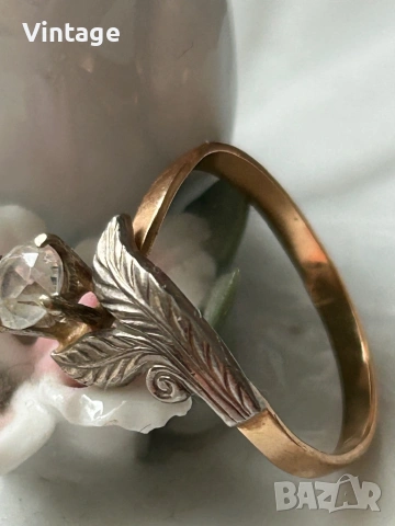 Антикварен съветски златен пръстен , снимка 3 - Пръстени - 54125885