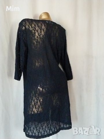 ZJ /L/XL Черна дантелена рокля с тричетвърти ръкав , снимка 5 - Рокли - 45955614