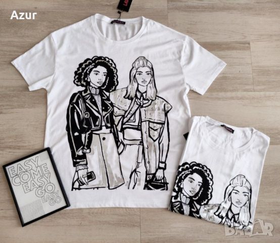 ⭕ Памучни дамски тениски Zara , снимка 3 - Тениски - 46010646
