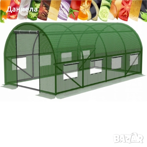 Градинска четирисегментна оранжерия - професионална защита за вашите култури - 4 х 2,5 х 2м, снимка 10 - Оранжерии - 53617325