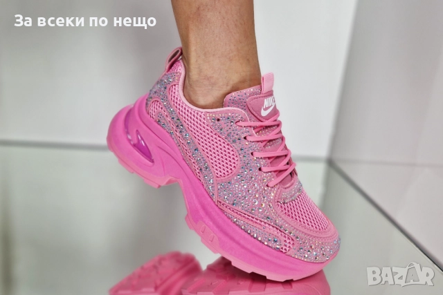 Nike Дамски Розови Маратонки С Кристали 👟Дамски Спортни Обувки Розов Цвят С Камъни Найк Код P1331, снимка 4 - Маратонки - 51952160