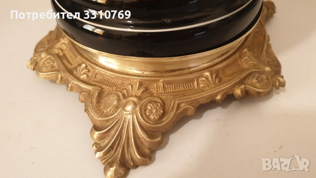 Изключително рядка антикварна находка-изящна холандска стъклена банкетна газена лампа. , снимка 2 - Настолни лампи - 52126313