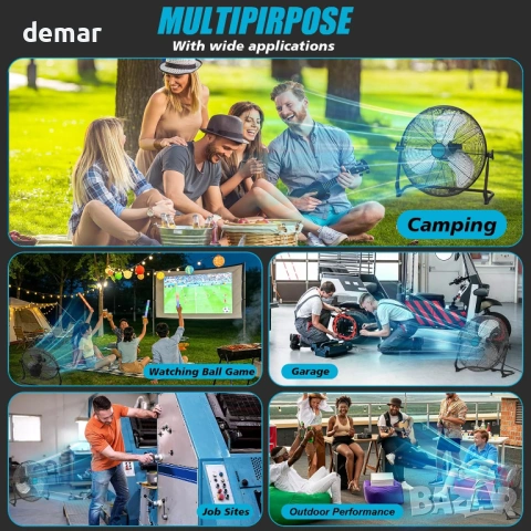 30 см високоскоростен подов вентилатор за Makita 18V, без батерия, снимка 8 - Вентилатори - 53811048