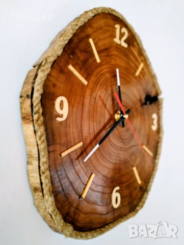 Ръчно изработен дървен стенен часовник, снимка 3 - Декорация за дома - 52688395