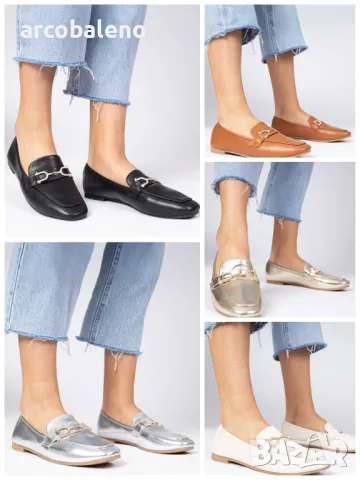 Дамски елегантни мокасини с циркони Banzao, 5цвята 