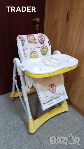 Детско столче стол за хранене Lorelli Primo Yellow Cute Owls, снимка 10 - Столчета за хранене - 41058288