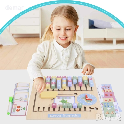 KUKUTrue® Монтесори играчка, дъска за учене по азбука, дървен пъзел, 3–7 години, снимка 2 - Образователни игри - 51777009