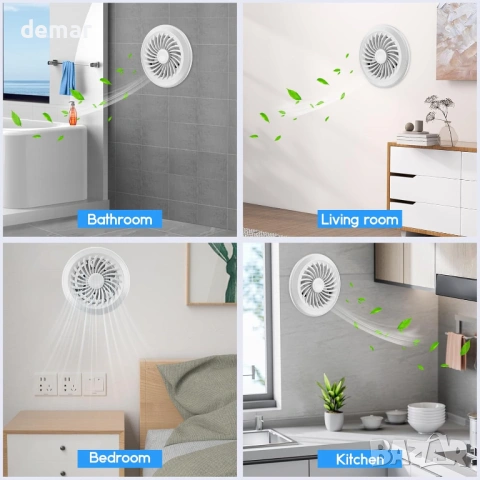 Двупосочен вентилатор, Ø 100 мм вентилатор с 3 скорости и дистанционно, снимка 8 - Вентилатори - 53934547