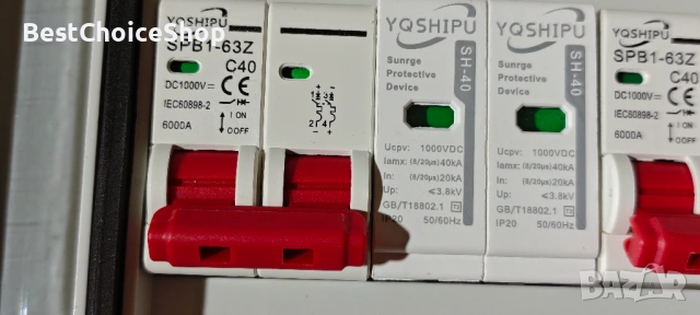 Фотоволтаична защита от пренапрежение, DC 40A/1000V, мълниезащитен предпазител (2 вх. 2 изхода), снимка 3 - Друга електроника - 54019718