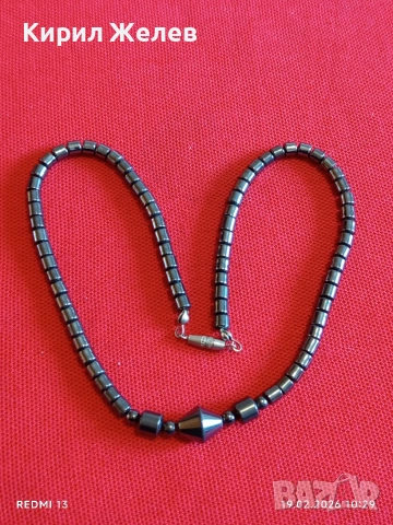 Красиво колие ХЕМАТИТ подходящ аксесоар за ежедневието 51873, снимка 5 - Колиета, медальони, синджири - 53531674