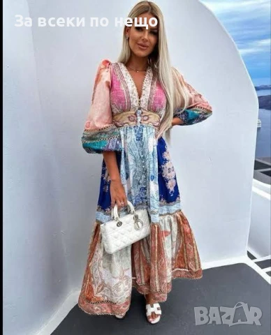 Дамска Дълга Ефирна Рокля Код A660