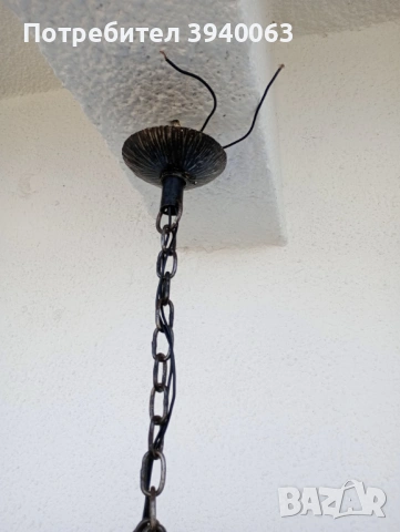 Стар полюлей от ковано желязо троен , снимка 6 - Антикварни и старинни предмети - 50646181