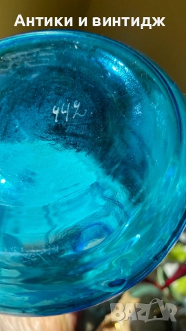 Античен декантер за вода, от витриолно стъкло, снимка 4 - Други - 51841814