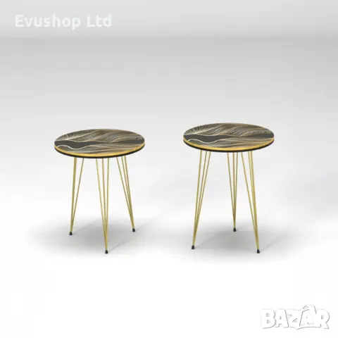 Комплект от 2 масички – Помощни маси с дизайн "SAFARI", снимка 3 - Маси - 50157317