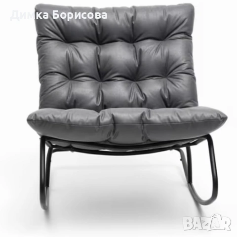 Комфортен люлеещ се стол с дебела възглавница , снимка 6 - Столове - 53990526