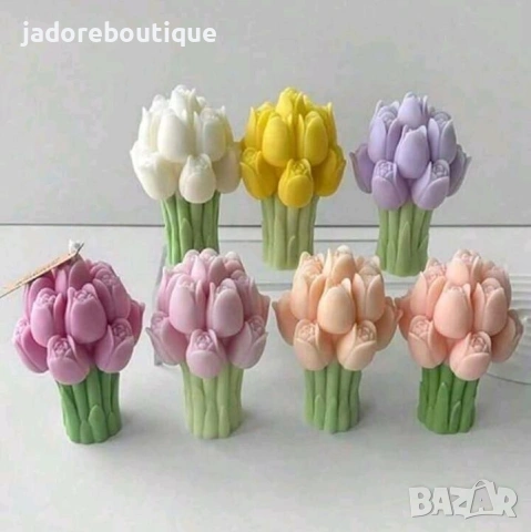 Силиконов молд Букет Лалета, снимка 2 - Форми - 54074224