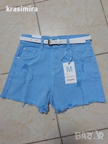 Къси панталонки в синьо , снимка 1 - Къси панталони и бермуди - 46448326