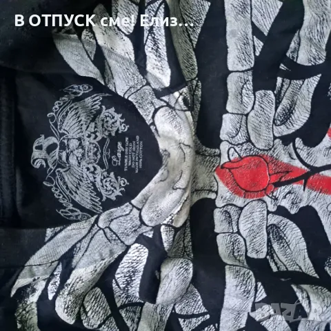Блуза дълъг ръкав със скелет и рози, снимка 3 - Блузи - 50192414