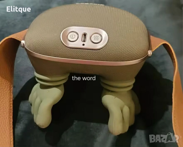 Масажор за врат и рамене с топлина, USB зареждане - 4D масаж, снимка 2 - Масажори - 53456709